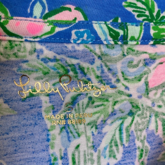 NWT Lilly Pulitzer Blue and Green Floral Tee Shirt Dress - Picture 5 of 10